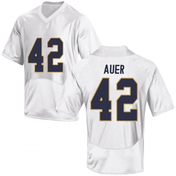 Marty Auer Notre Dame Fighting Irish NCAA Men's #42 White Replica College Stitched Football Jersey GST3055CF